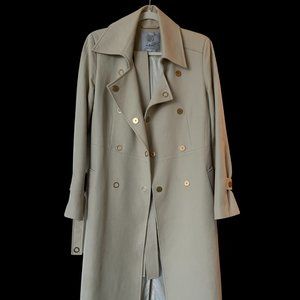 Beige women's trench coat below the knee size M